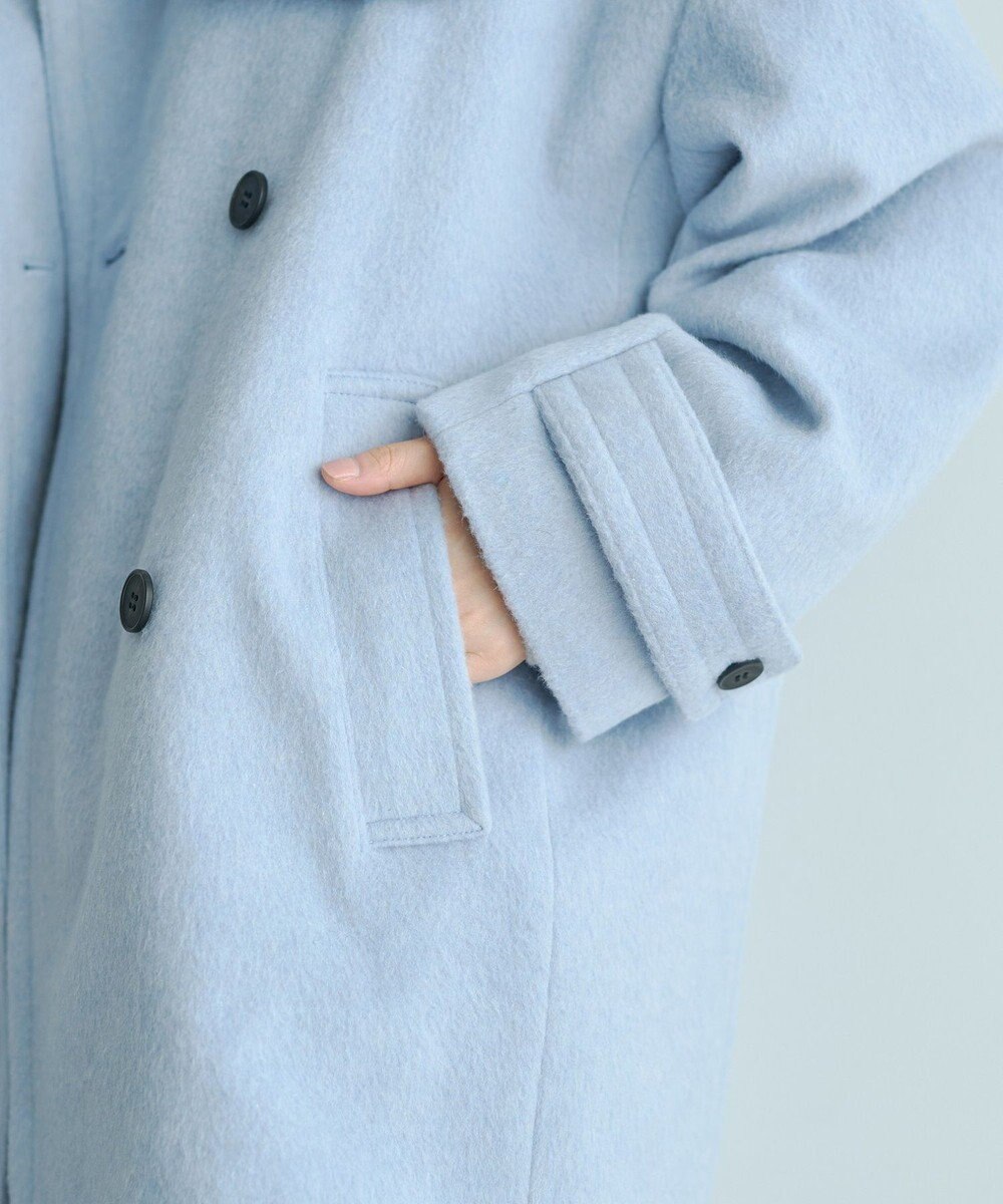 YECCA VECCA ウール混ミドル丈スタンドカラーコート 