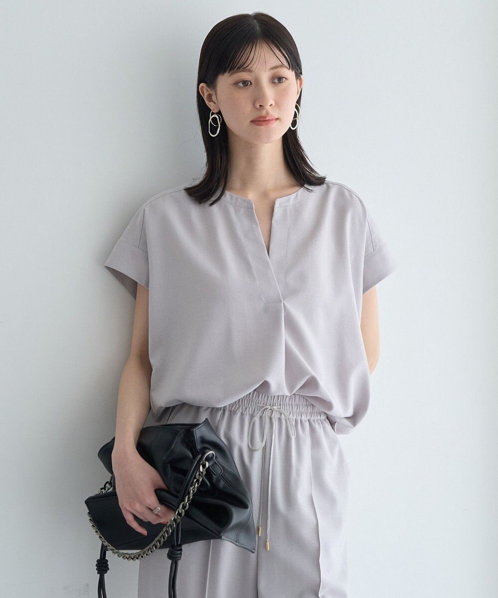 YECCA VECCA 【マシンウォッシャブル】サラサラスキッパーブラウス 