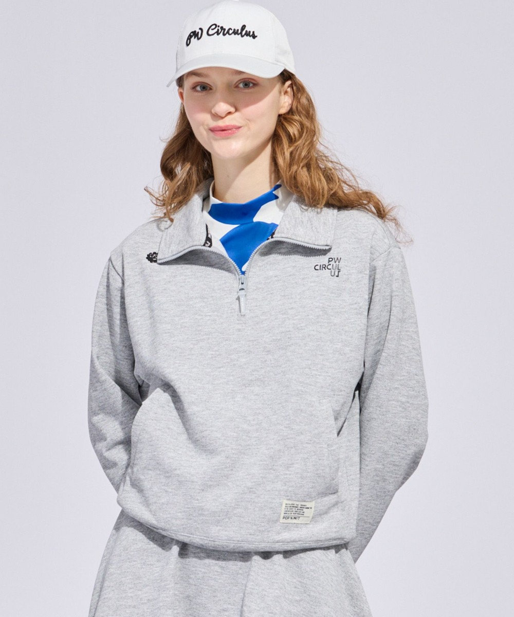 PW CIRCULUS 【WOMEN】ハーフジップ 裏毛スウェットトップス ゴルフウェア レディース 