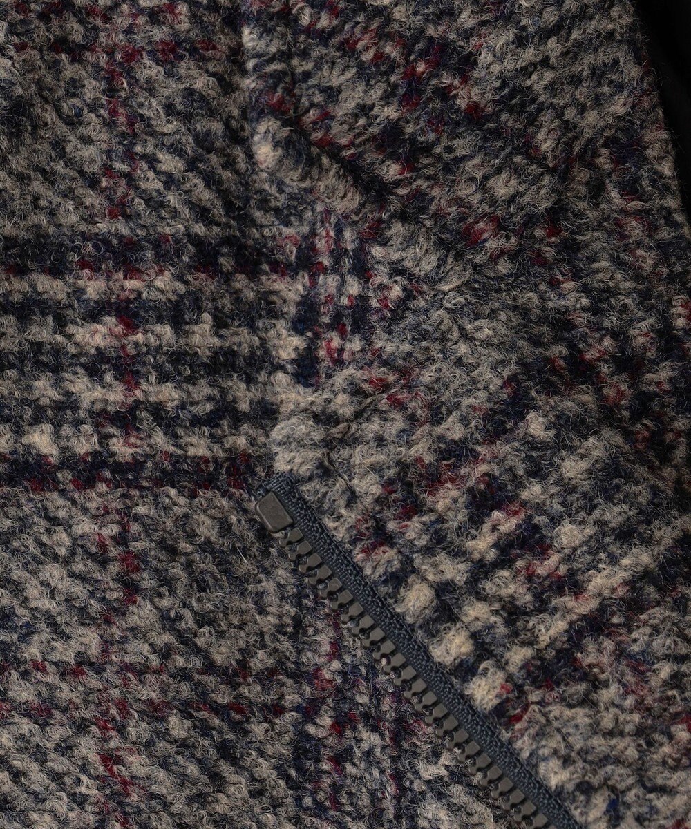 JOSEPH ABBOUD 【イタリア素材/軽量/中綿キルト裏地】スライバーチェックジャージー ジャケット 