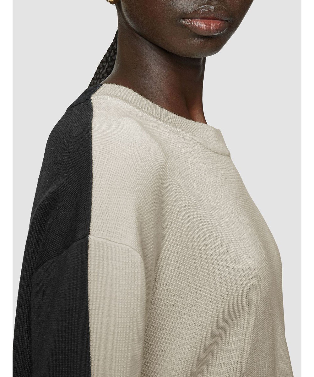 JOSEPH 【洗える】バイカラー　ロングスリーブニット 