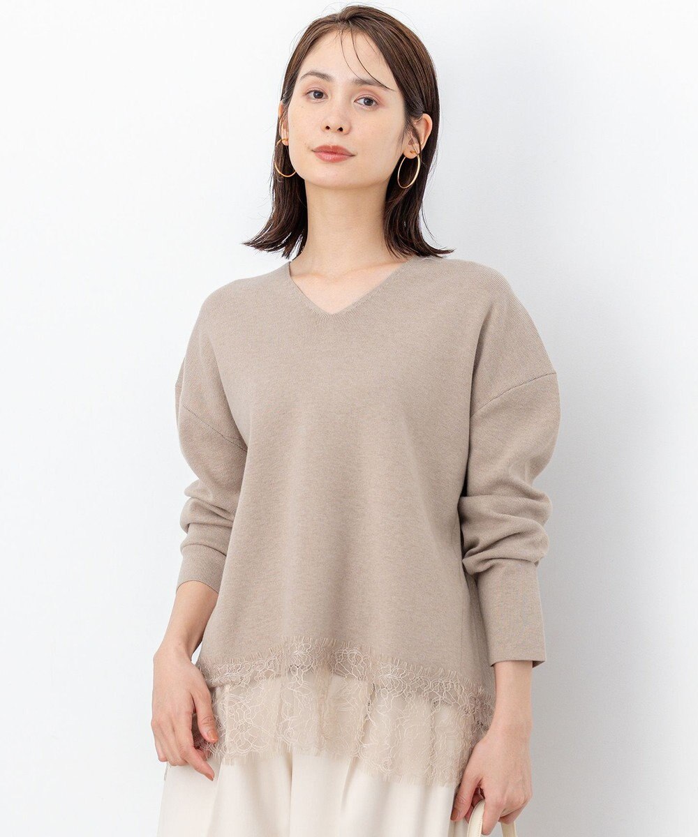 組曲 S レースモチーフニットプルオーバー 