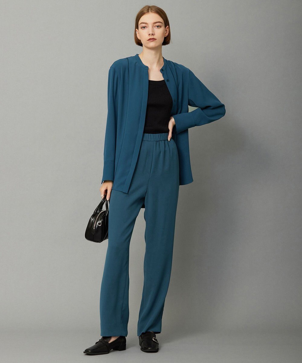 ICB 【WEB限定カラーあり・洗える】 ライトダブルクロス バンドカラーシャツ 