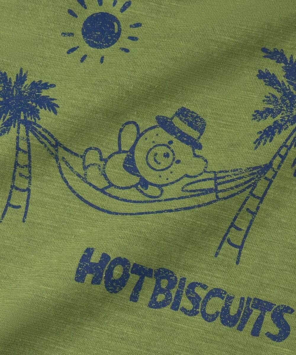 MIKI HOUSE HOT BISCUITS 【80-120cm】 サーフ柄 スラブ天竺 半袖Tシャツ 