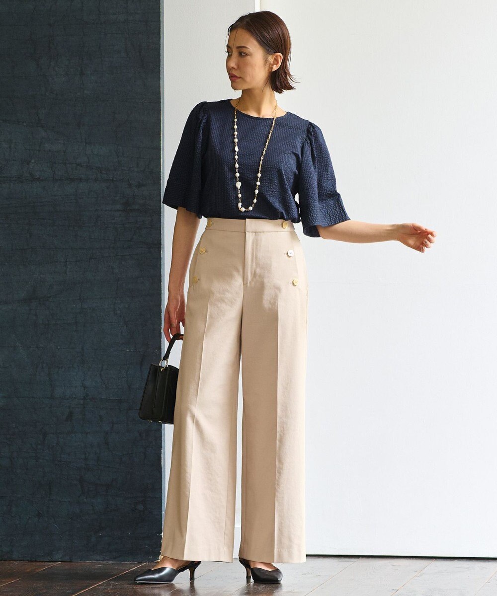 自由区 【WEB限定・洗える・XSサイズあり】シャドウサッカー カットソー 