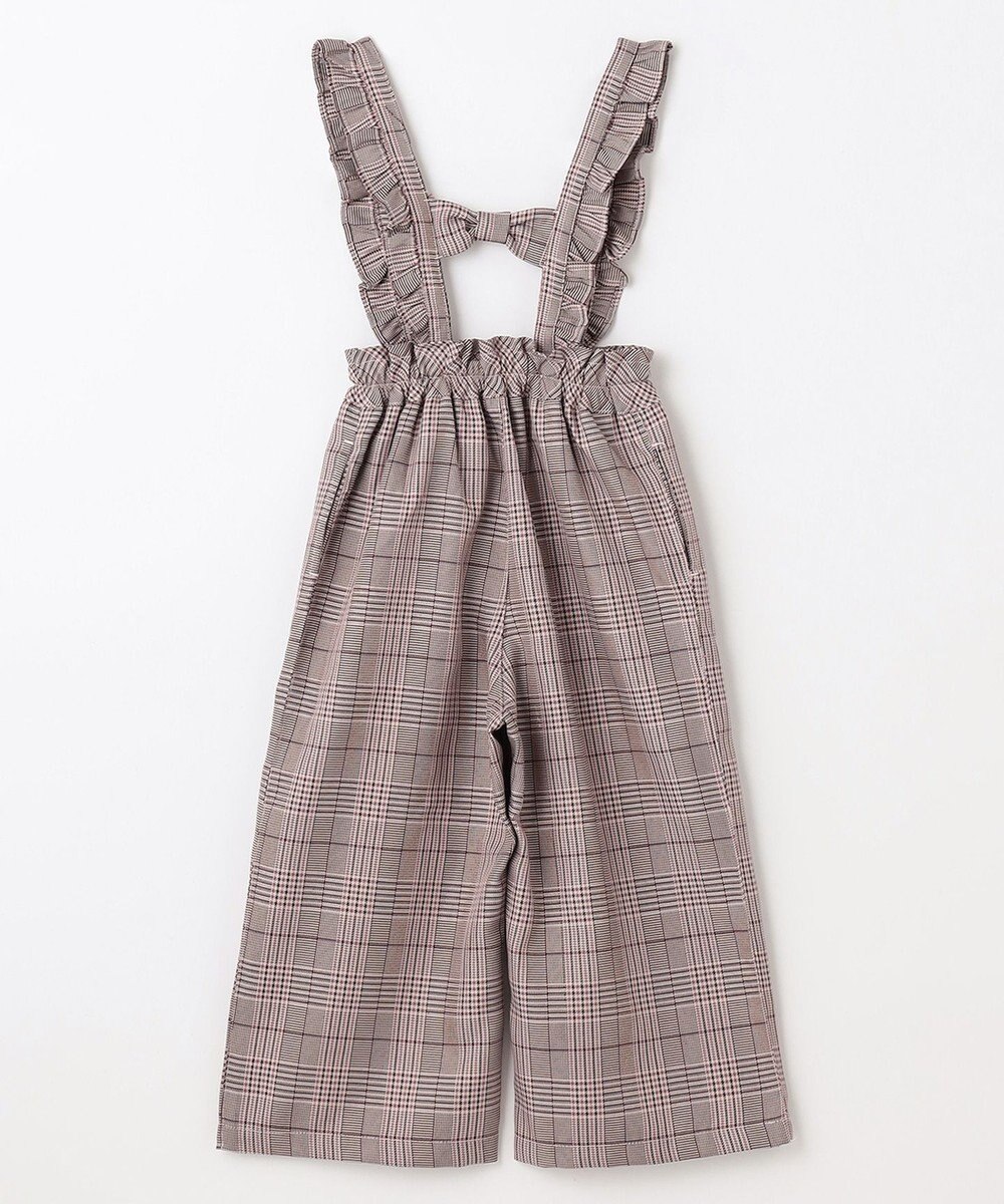 ANY KIDS フリル チェック サロペット 