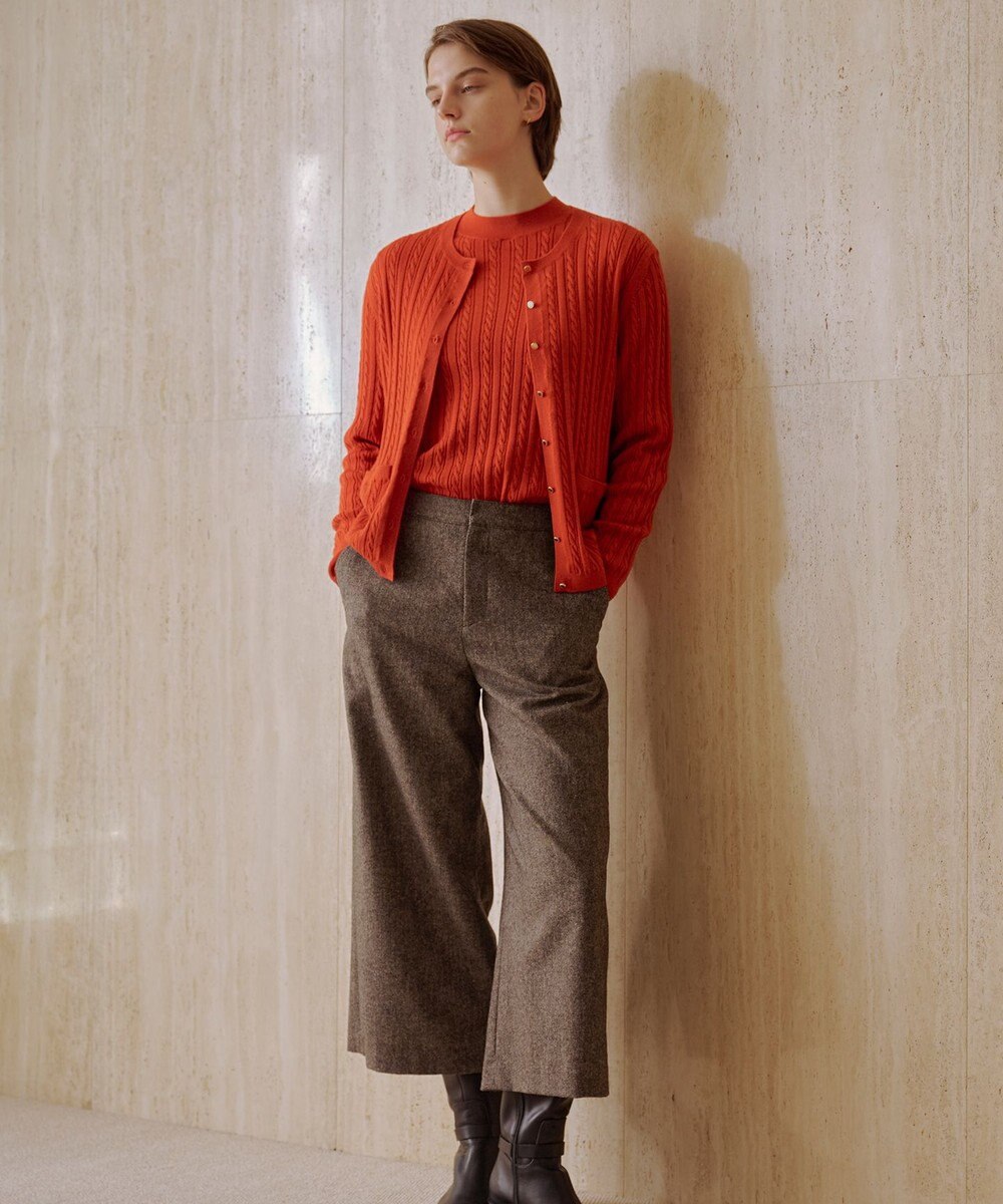 J.PRESS LADIES KNIT BASIC クルーネック カーディガン 