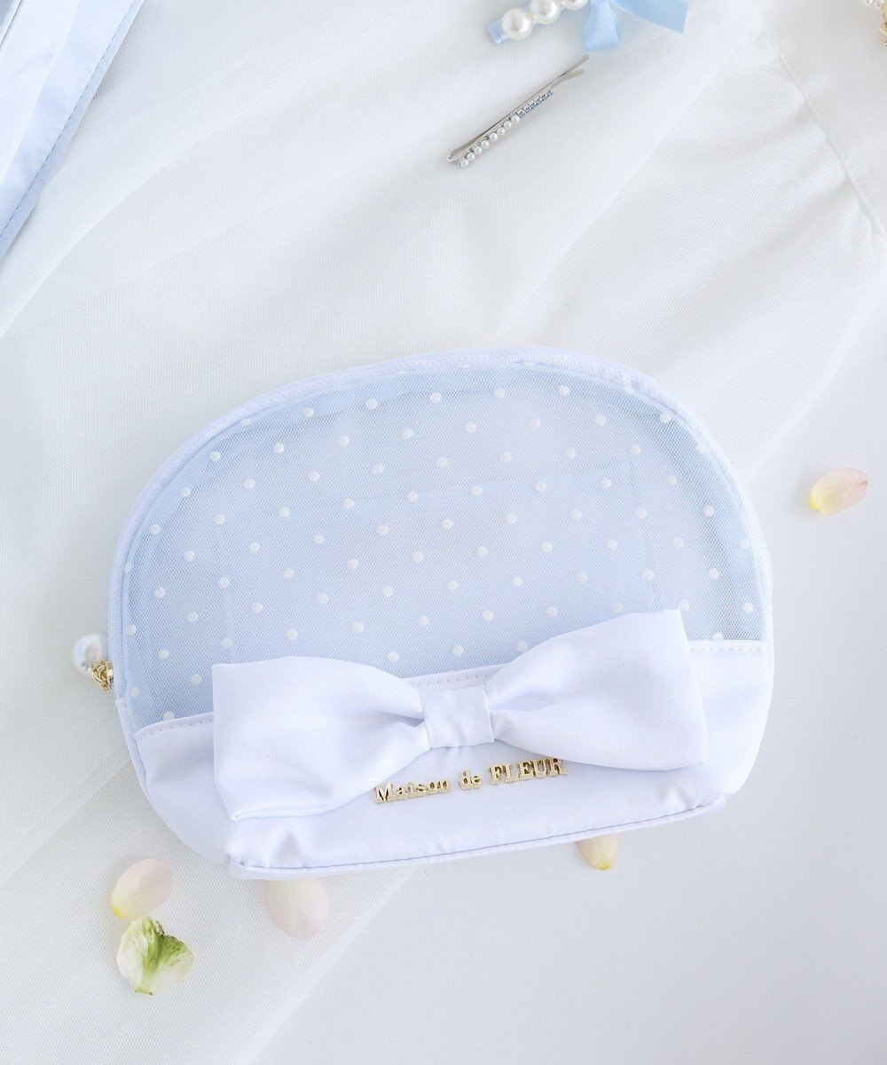 Maison de FLEUR ドットチュールラウンドポーチ 