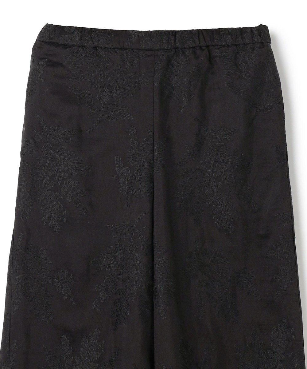 UNFILO L 【ウエストゴム】ボタニカル エンブロイダリー パンツ 