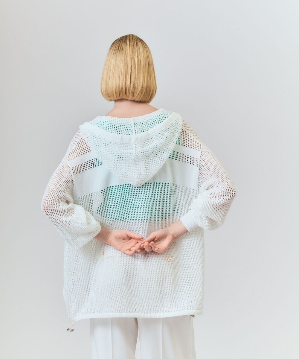 GRACE CONTINENTAL ボーダーメッシュフーディ 