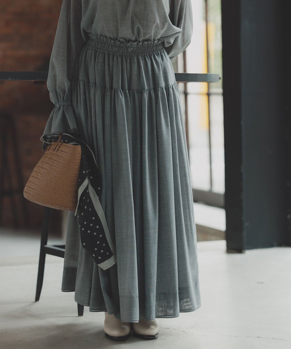 #Newans 【高山都さんコラボ】ダブルギャザーロングスカート 