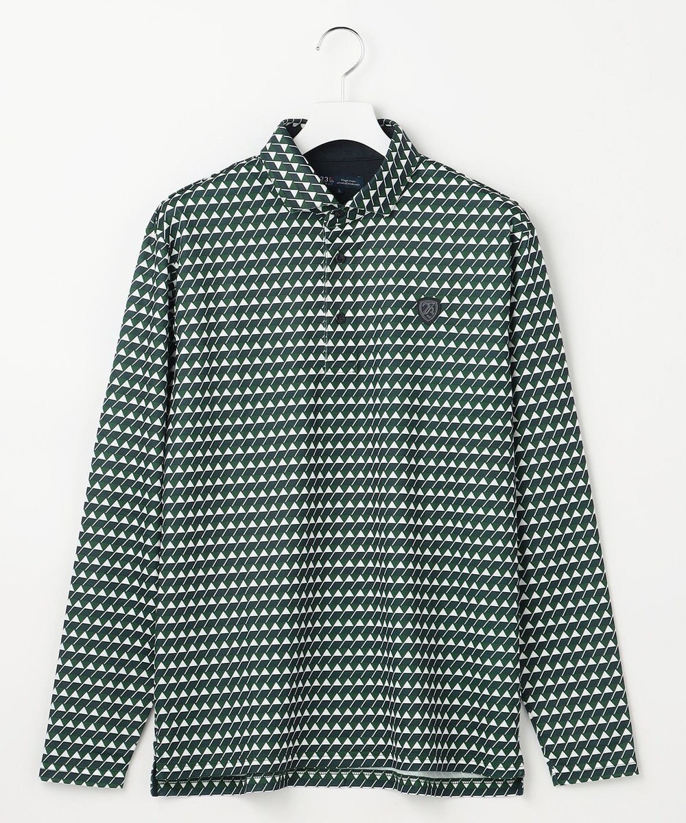 23区GOLF 【MEN】フラッグ総柄長袖ポロシャツ 