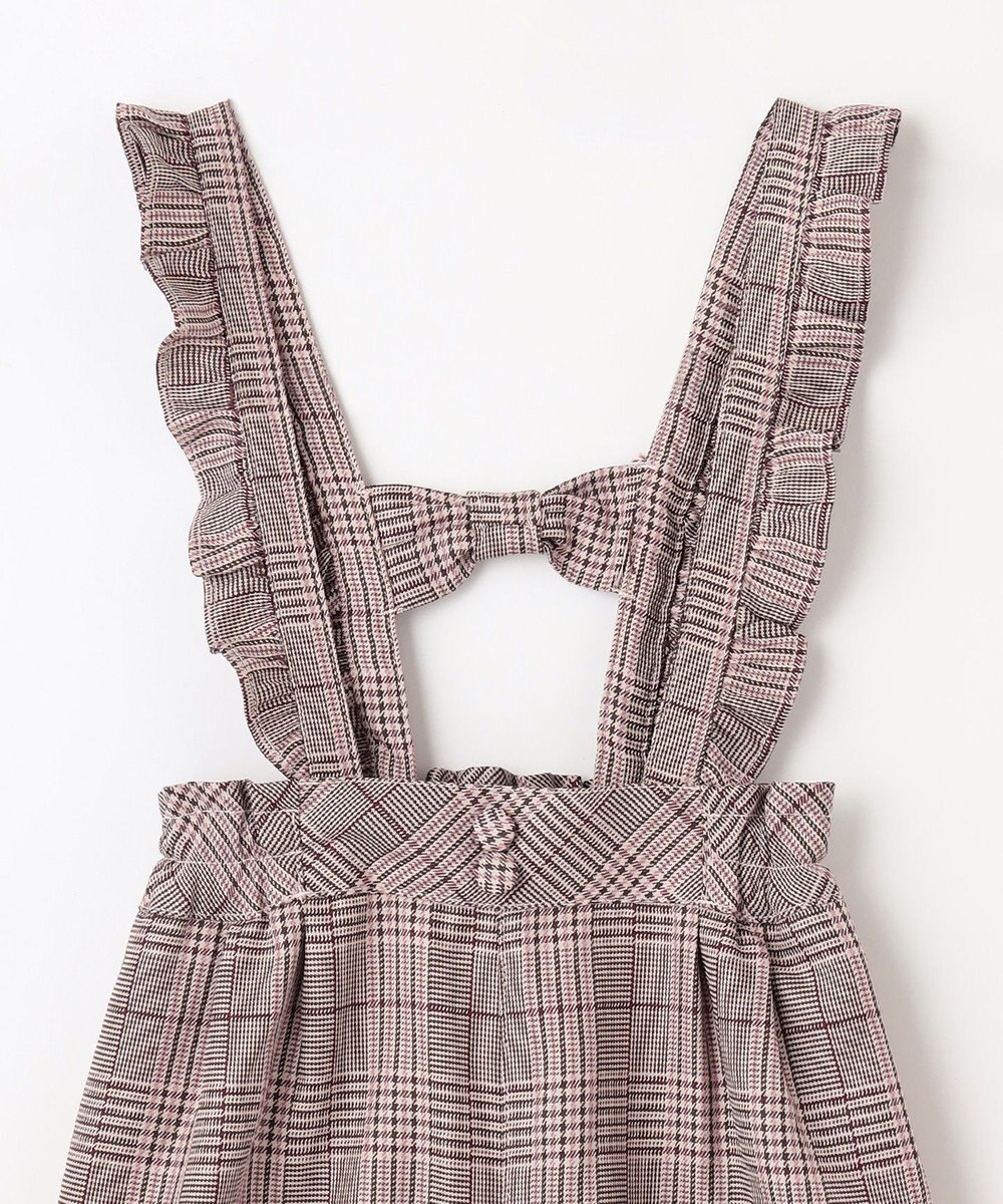 ANY KIDS フリル チェック サロペット 