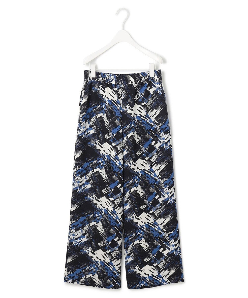 ICB L 【洗える】 ブラッシュプリント ワイドパンツ 