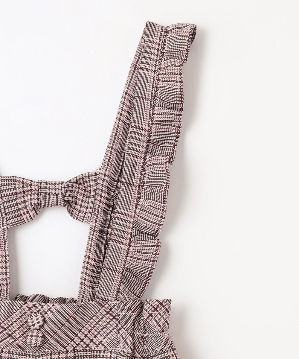 ANY KIDS フリル チェック サロペット 