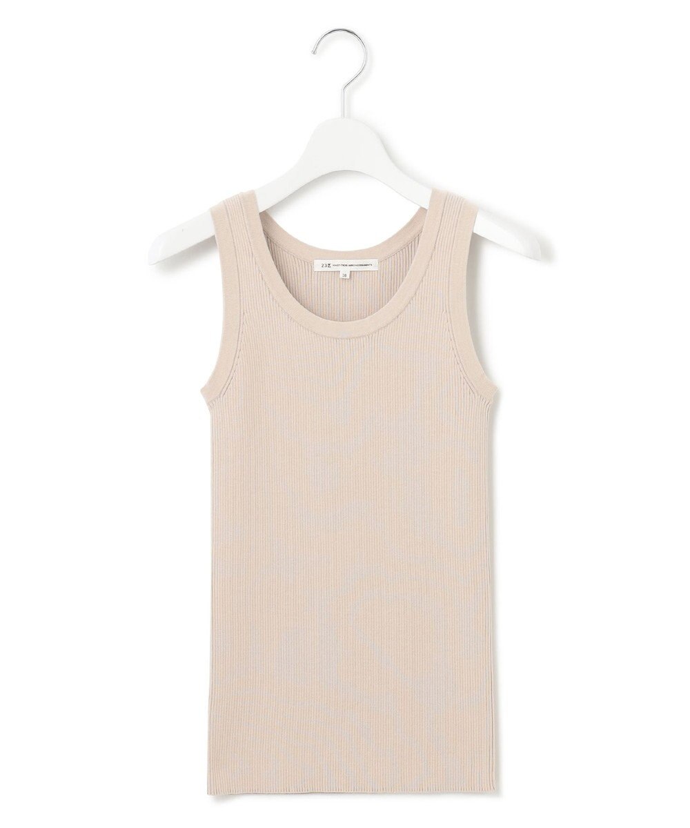 23区 L 【洗える】ニットリブ タンクトップ 