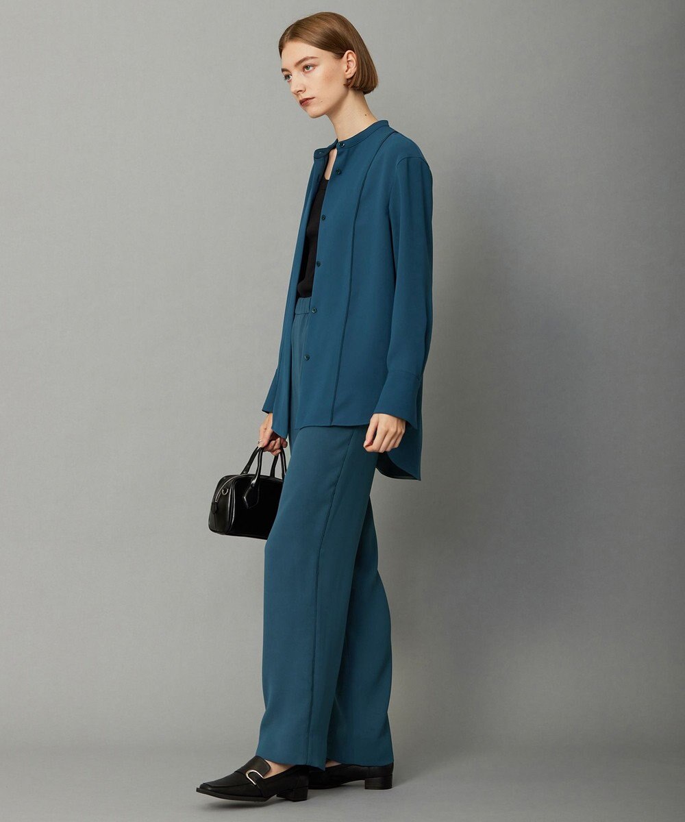 ICB 【WEB限定カラーあり・洗える】 ライトダブルクロス バンドカラーシャツ 