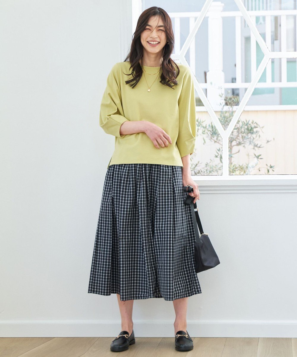 ANY L 【ウエストゴム】タックギャザーフレアスカート 