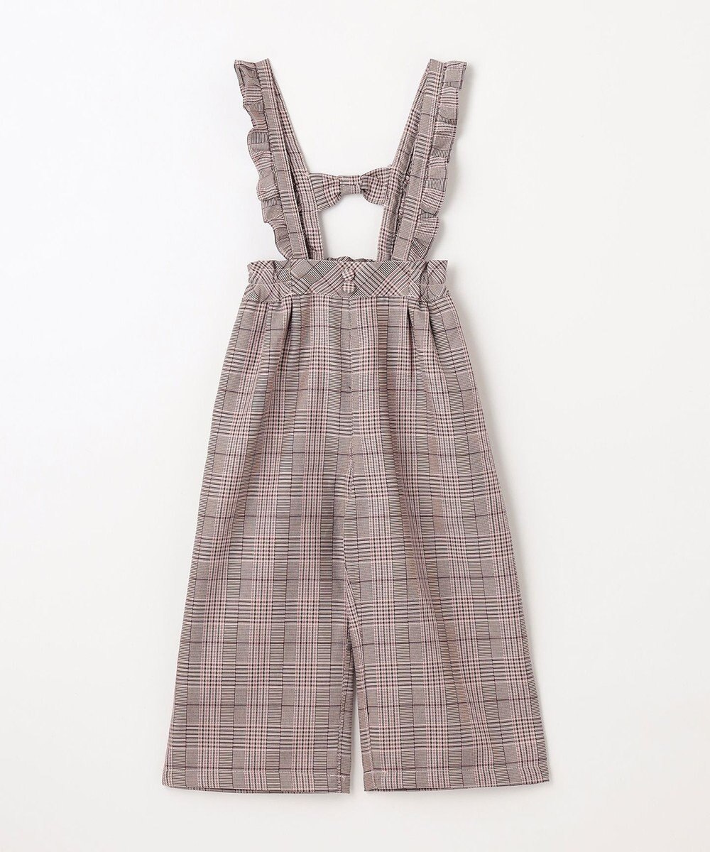 ANY KIDS フリル チェック サロペット 