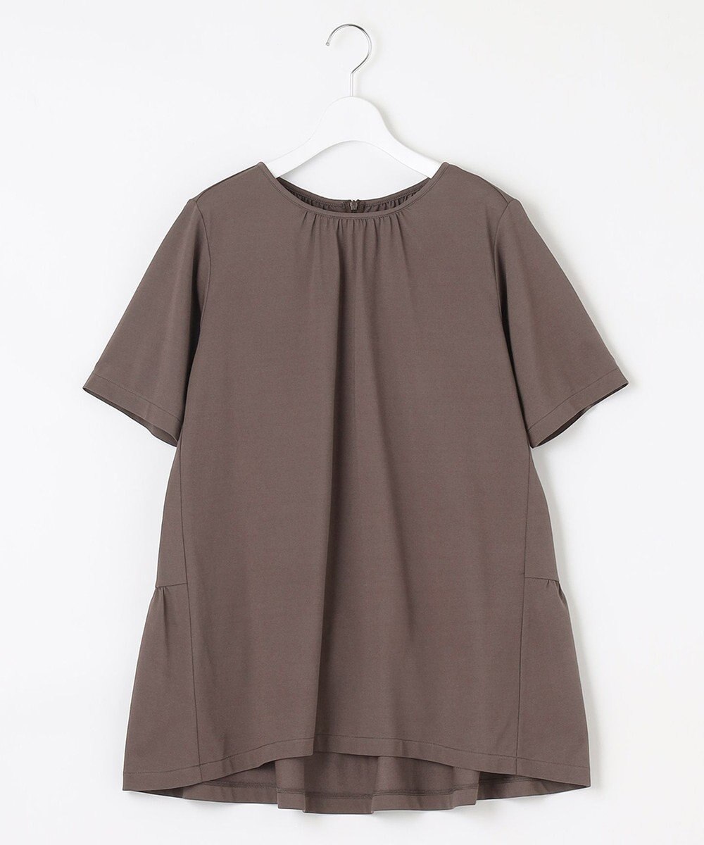 自由区 【WEB限定・洗える・XSサイズあり】ディフォームピケチュニック丈 カットソー 