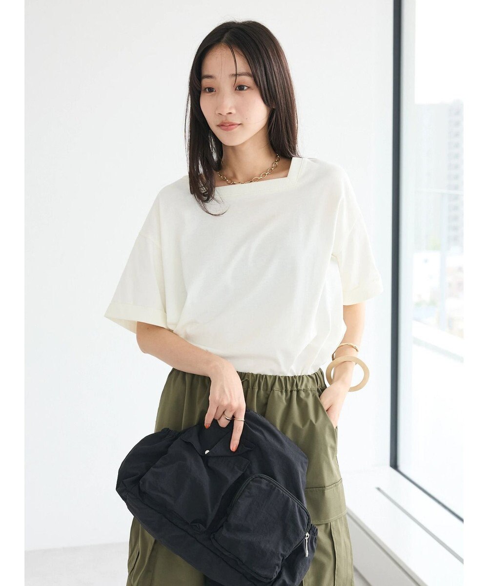 CRAFT STANDARD BOUTIQUE 接触冷感/抗菌防臭/ 前後2WAY半袖スクエアネックTee 