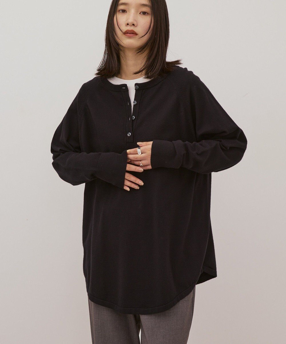 AMERICAN HOLIC バイパチ2WAYヘンリーネックニットプルオーバー 
