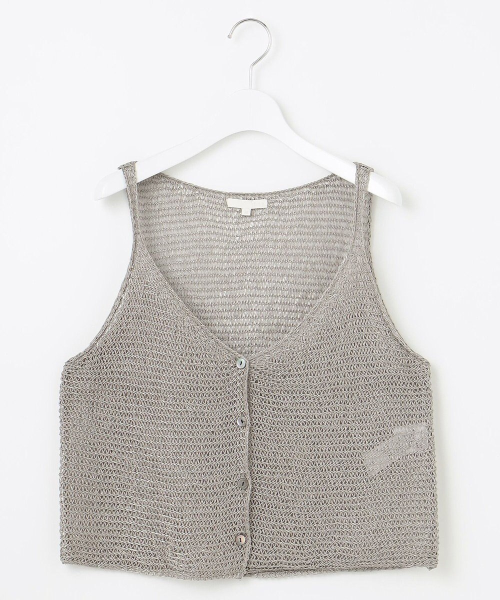 自由区 クロッシェライクニット ジレ 