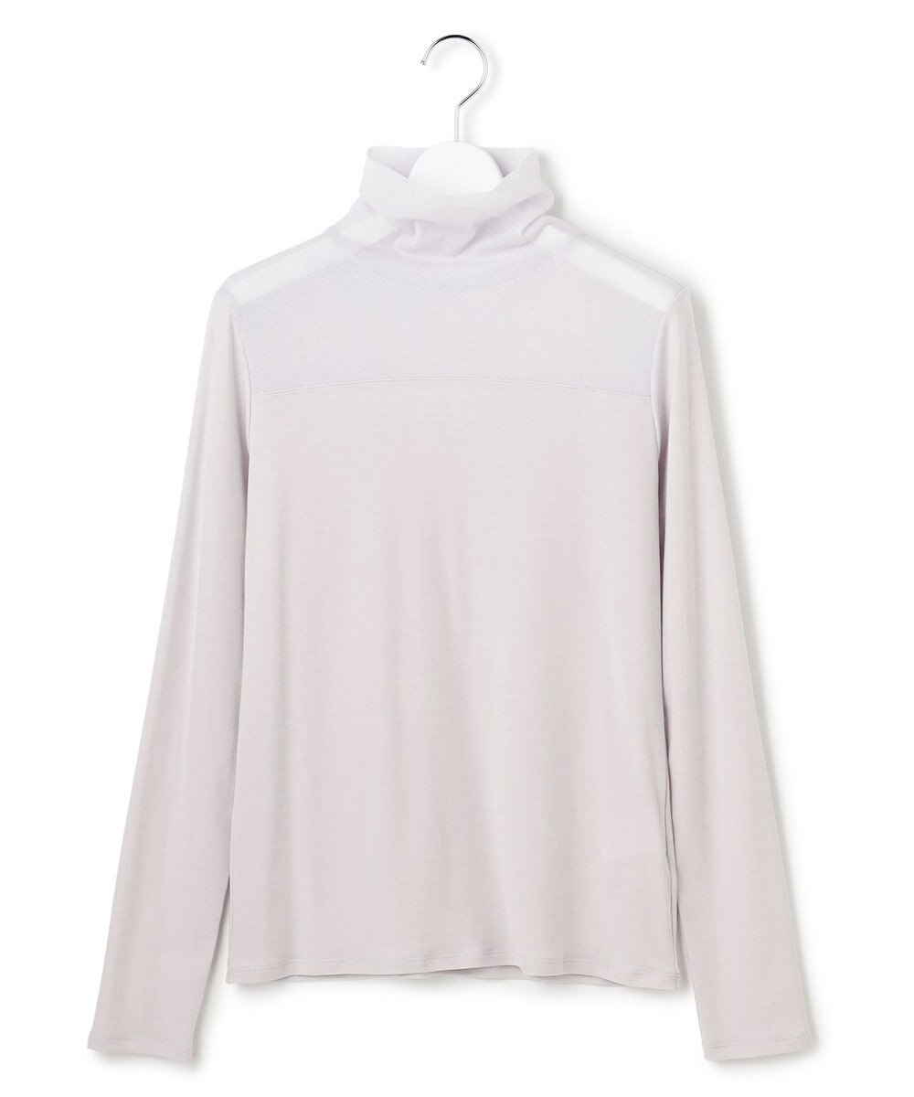 23区 L 【洗える】チュールフライス シアーハイネック カットソー 