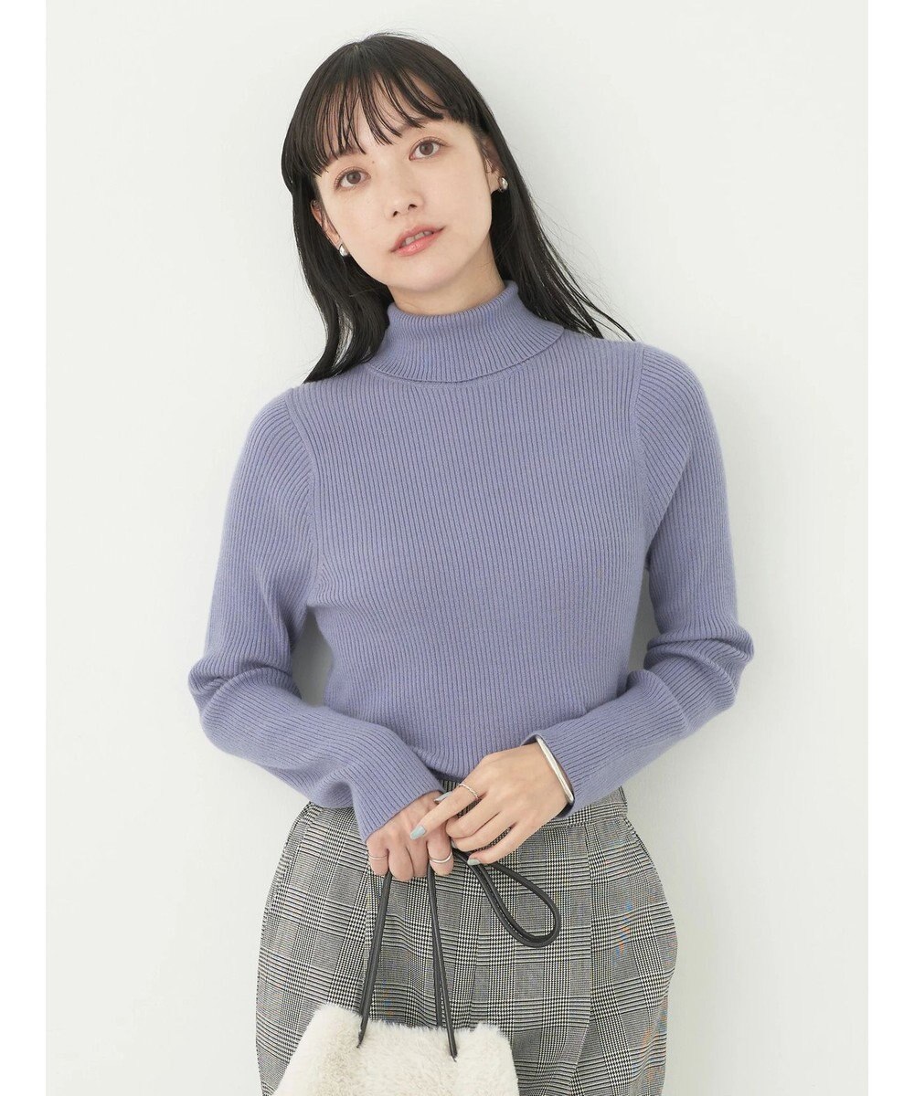 earth music&ecology やわらかタッチリブタートルネックプルオーバー 