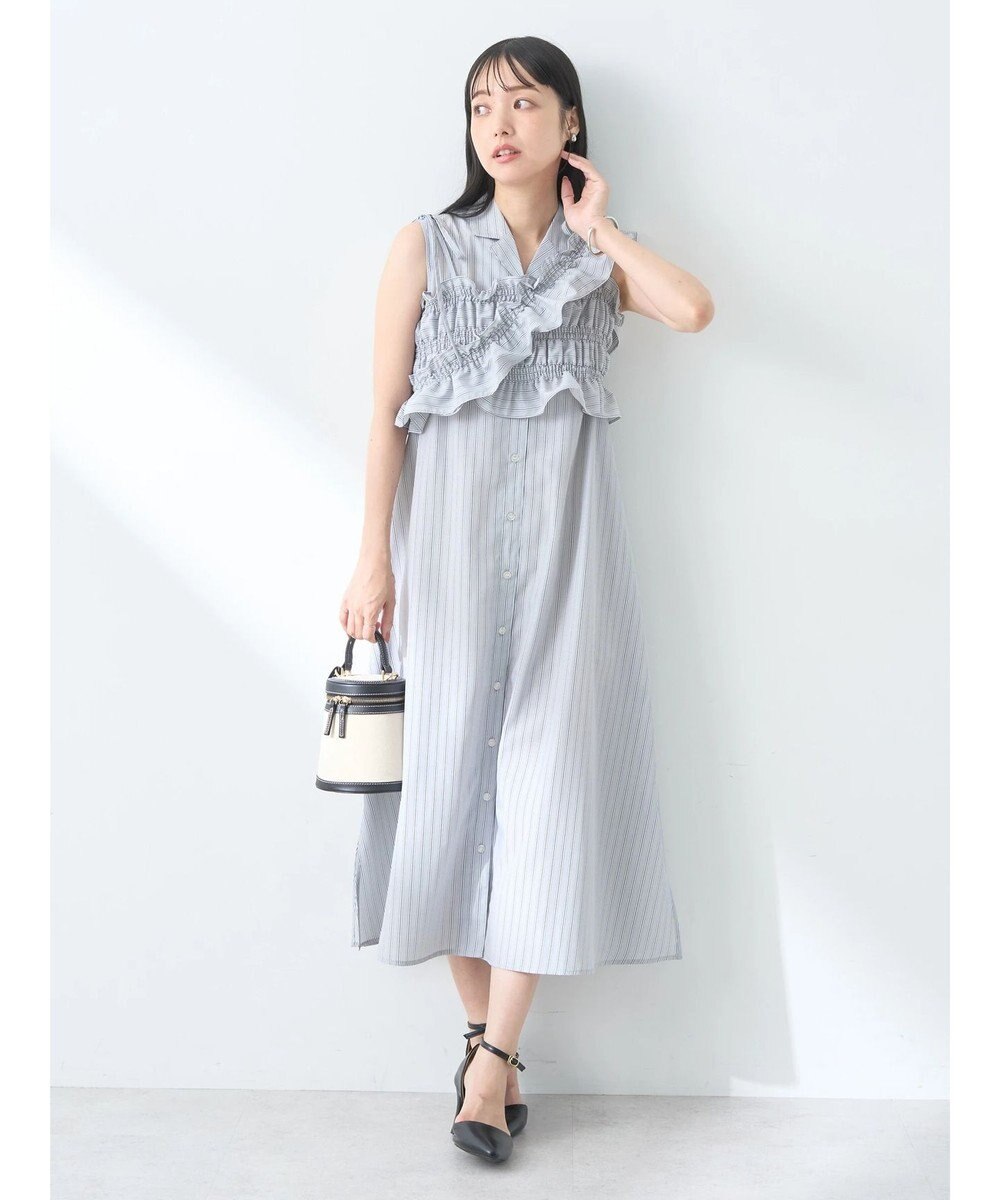 earth music&ecology ＳＥＴ２点シャーリングビスチェ×シャツワンピース 