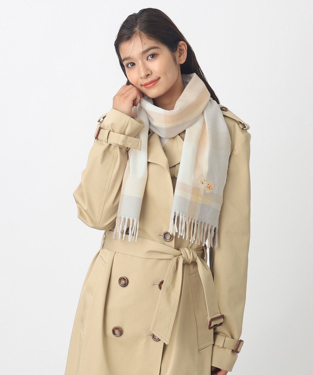 MOONBAT 【FUDGE11月号掲載】PAUL & JOE ACCESSOIRES クリザンテーム刺繍ムースタッチマフラー（パッケージ入り） 