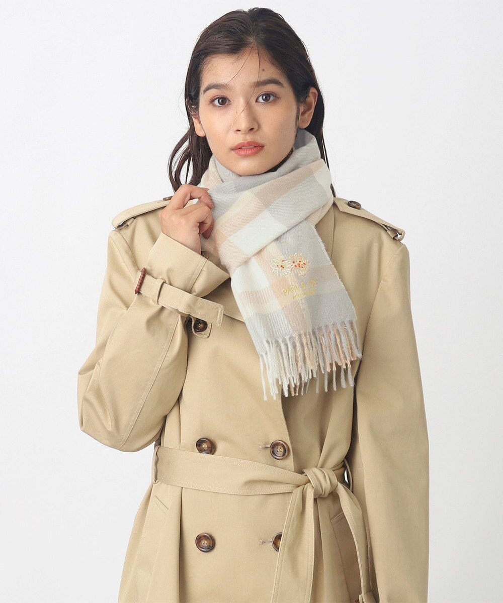 MOONBAT 【FUDGE11月号掲載】PAUL & JOE ACCESSOIRES クリザンテーム刺繍ムースタッチマフラー（パッケージ入り） 