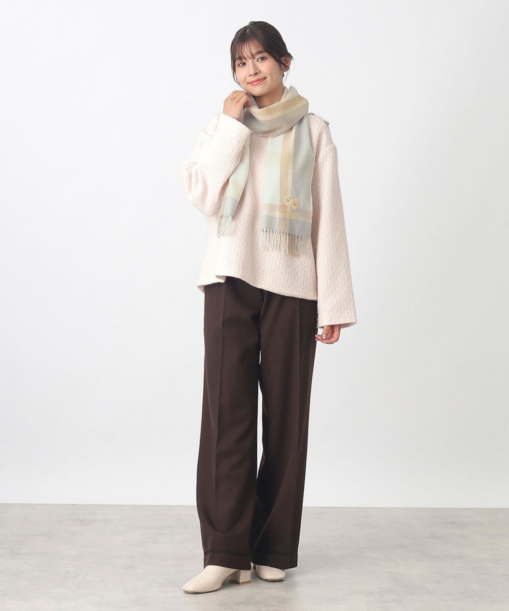 MOONBAT 【FUDGE11月号掲載】PAUL & JOE ACCESSOIRES クリザンテーム刺繍ムースタッチマフラー（パッケージ入り） 