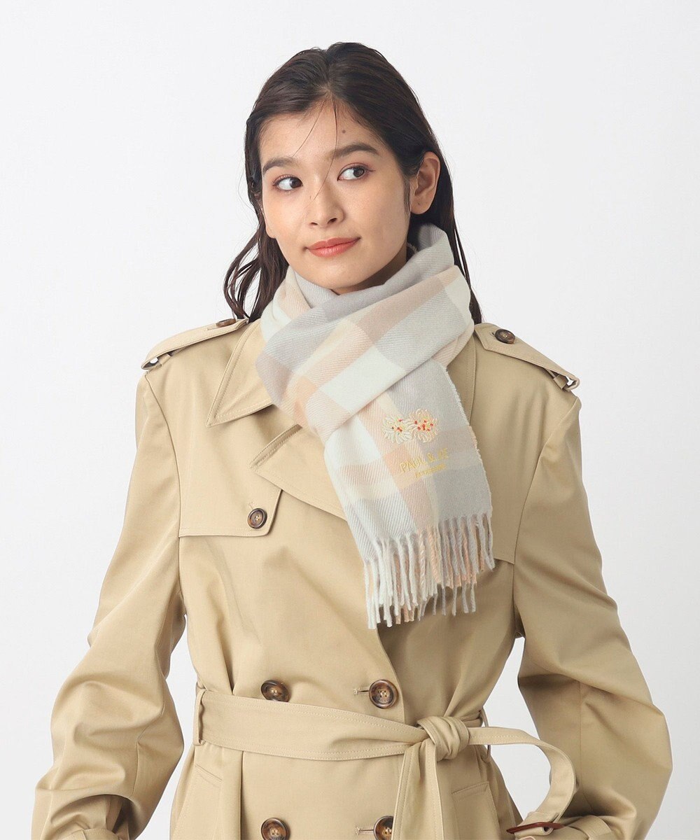 MOONBAT 【FUDGE11月号掲載】PAUL & JOE ACCESSOIRES クリザンテーム刺繍ムースタッチマフラー（パッケージ入り） 