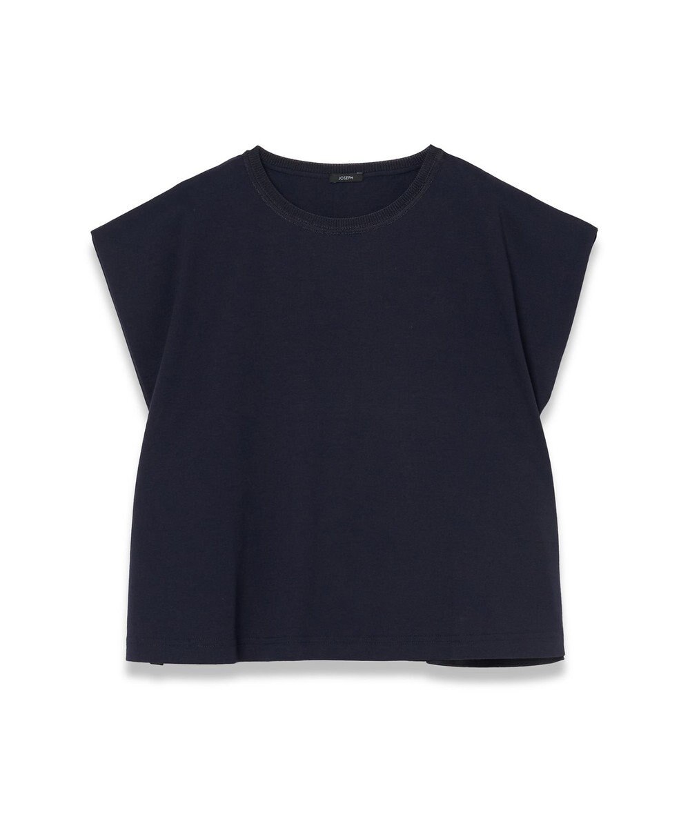 JOSEPH 【洗える】ポプリンジャージー　キャップスリーブティーシャツ 