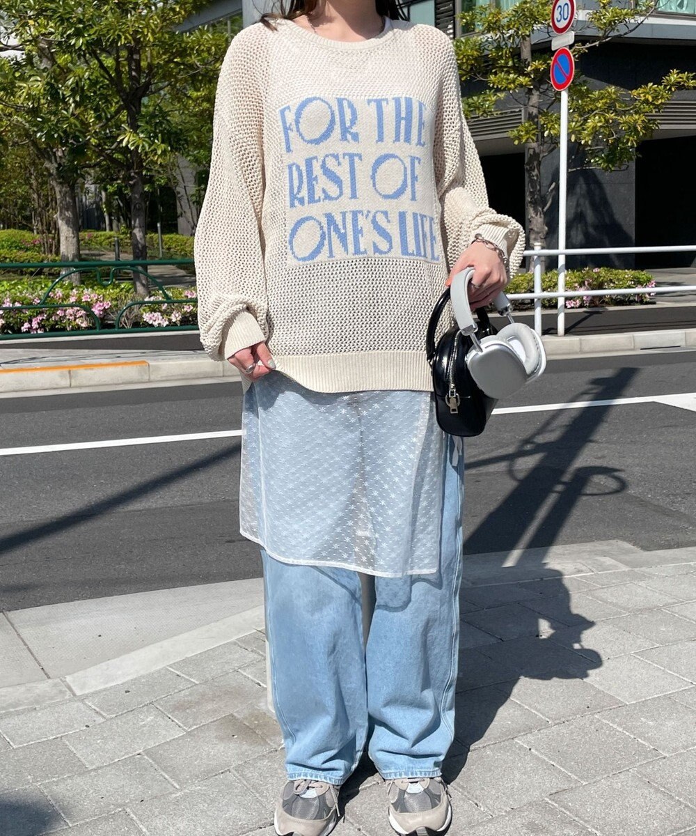 WEGO ジャガードメッシュニットビッグプルオーバー 