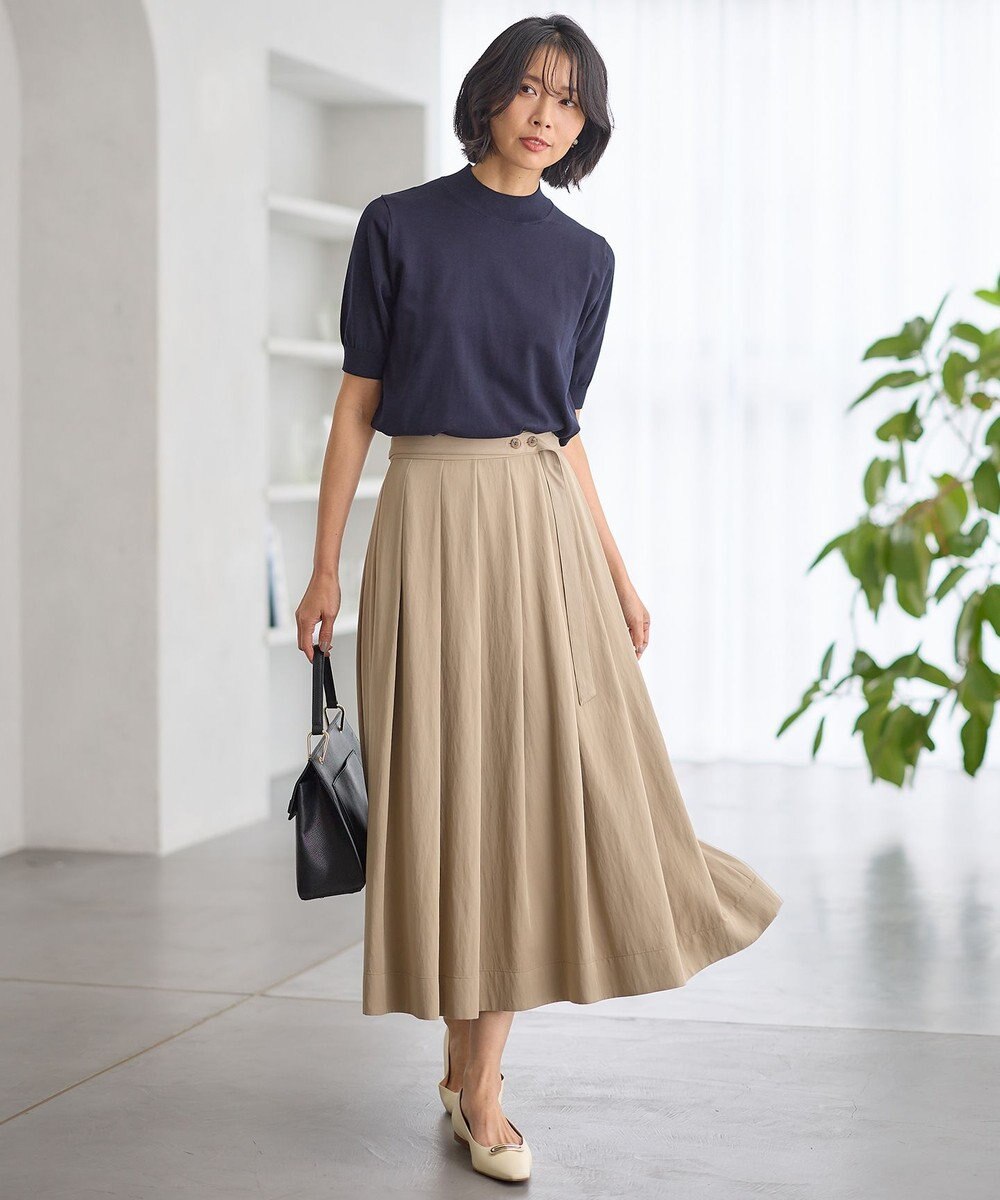 23区 【Oggi4月号掲載/洗える】ブライトツイル タック スカート 