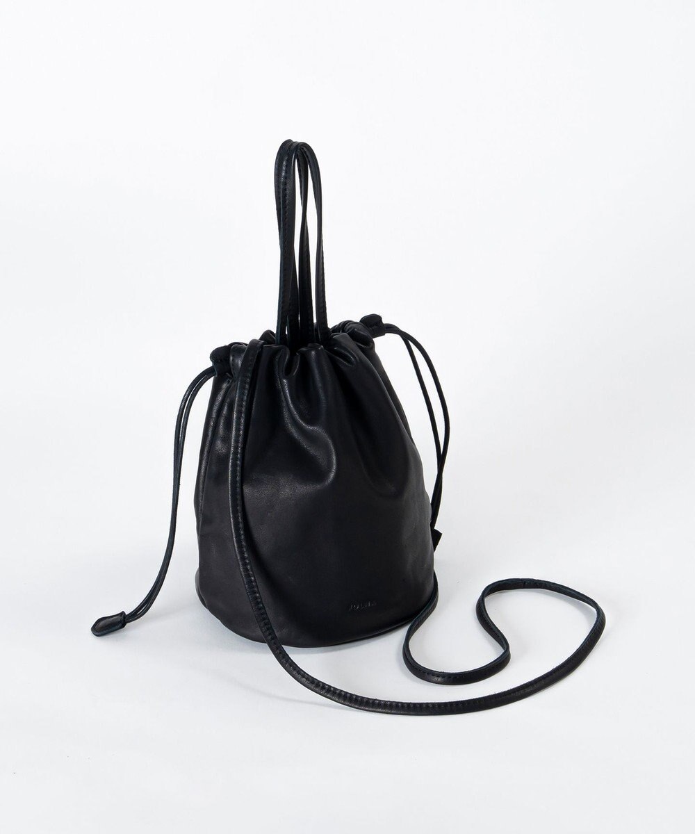 FOLNA RD ソフトレザー2WAY巾着ショルダーバッグ 