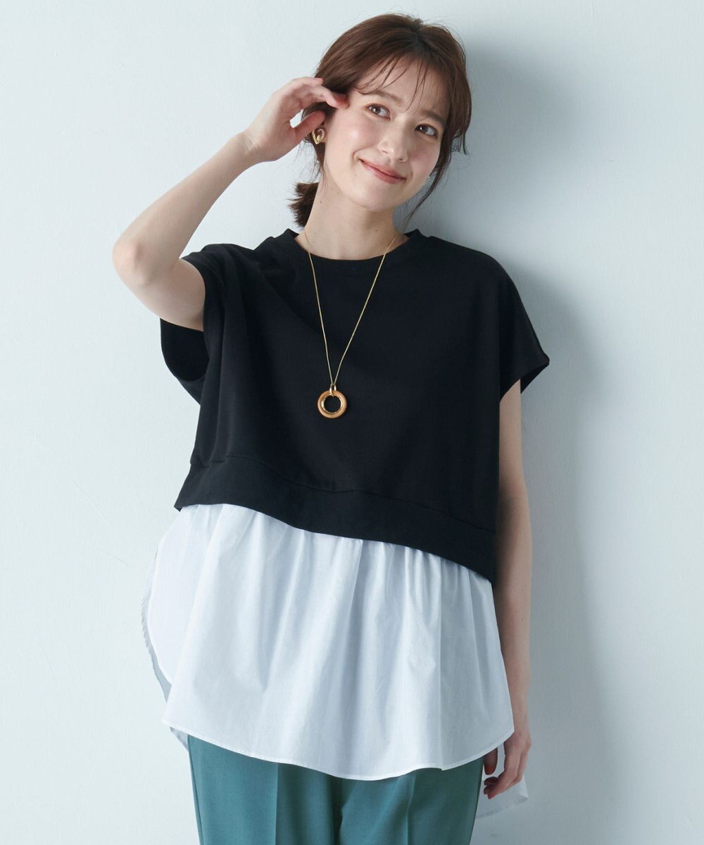 ANY 裏毛レイヤード風トップス 