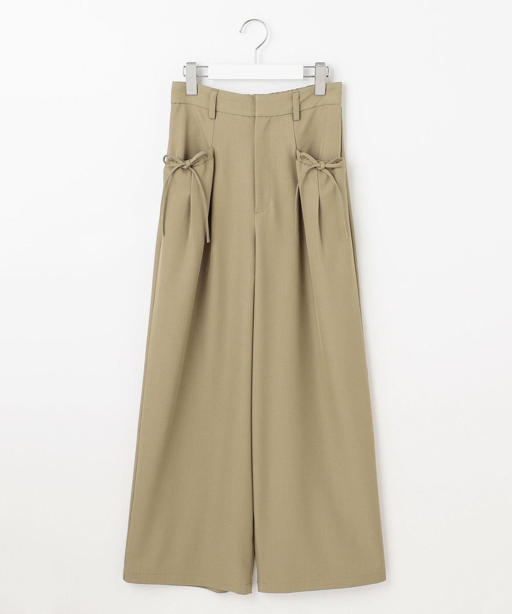 Feroux リボンディテール セミワイドパンツ 
