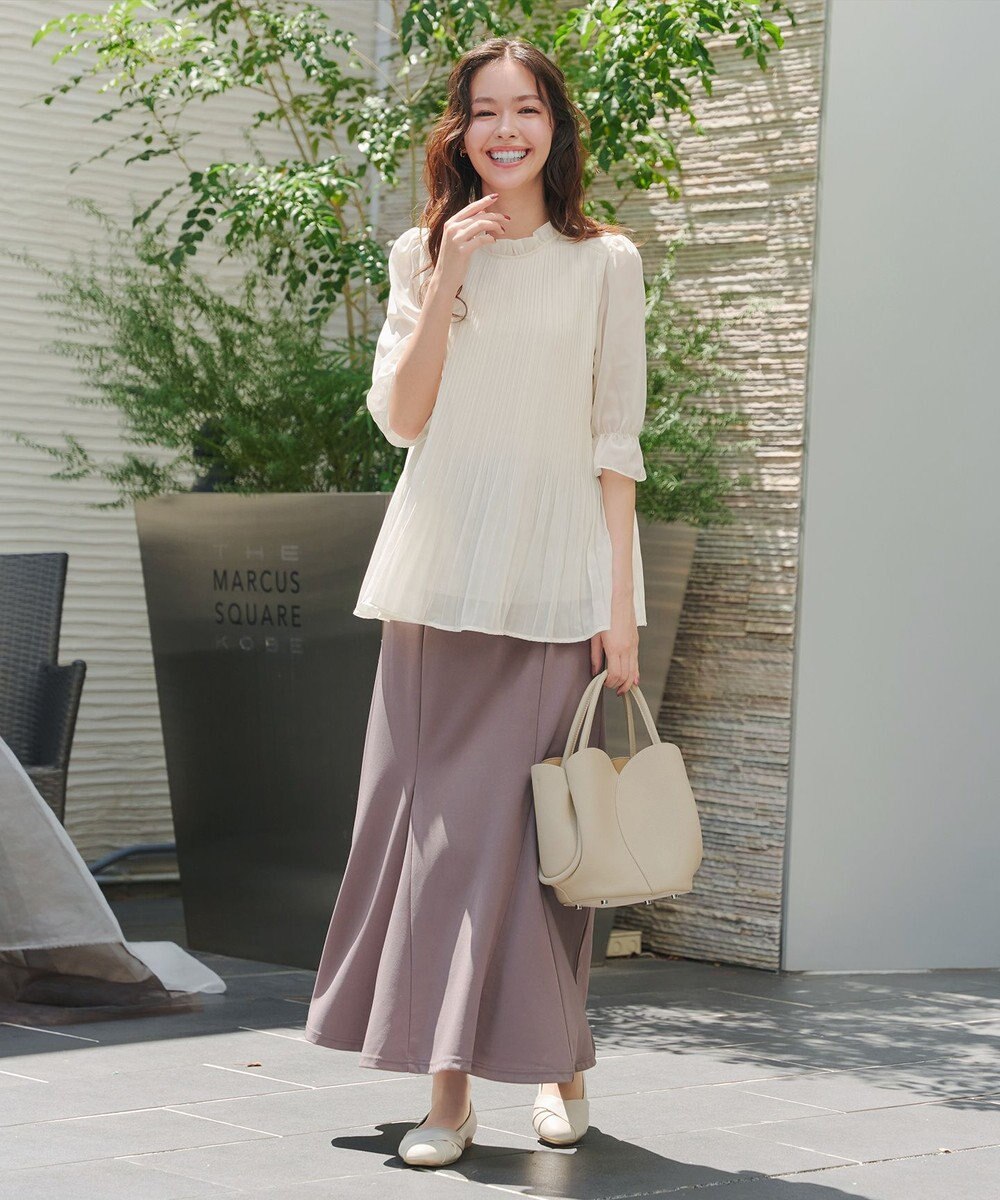 Tiaclasse 【前後2way・洗える】シアープリーツブラウス 