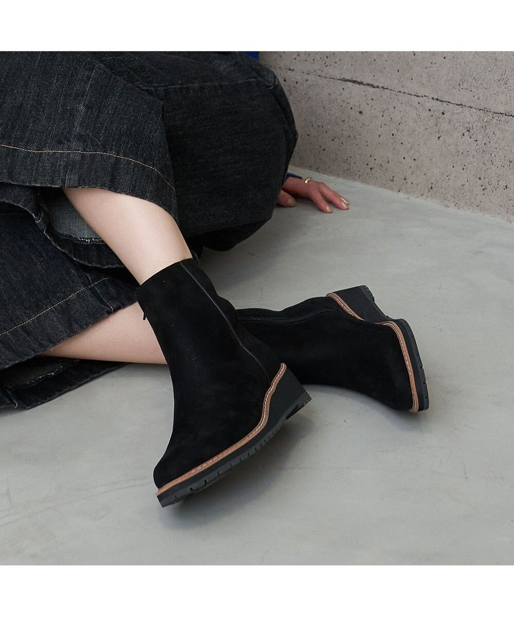 MODE ET JACOMO <carino>【レイン・スノー対応】ウエッジヒールショートブーツ 