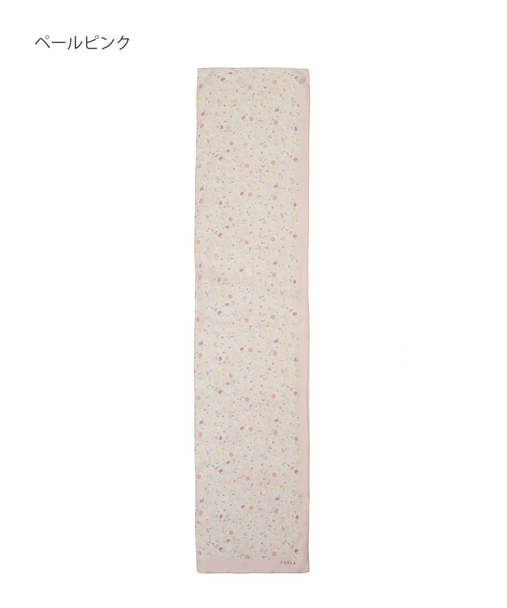 MOONBAT 【シルク100%】フルラ (FURLA) シルクシフォンロングスカーフ 小花柄 150cm×35cm 