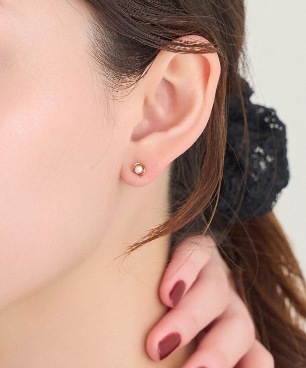 Phoebe 【金属アレルギー対応】プチメタルパールピアス(片耳)/サージカルステンレス 