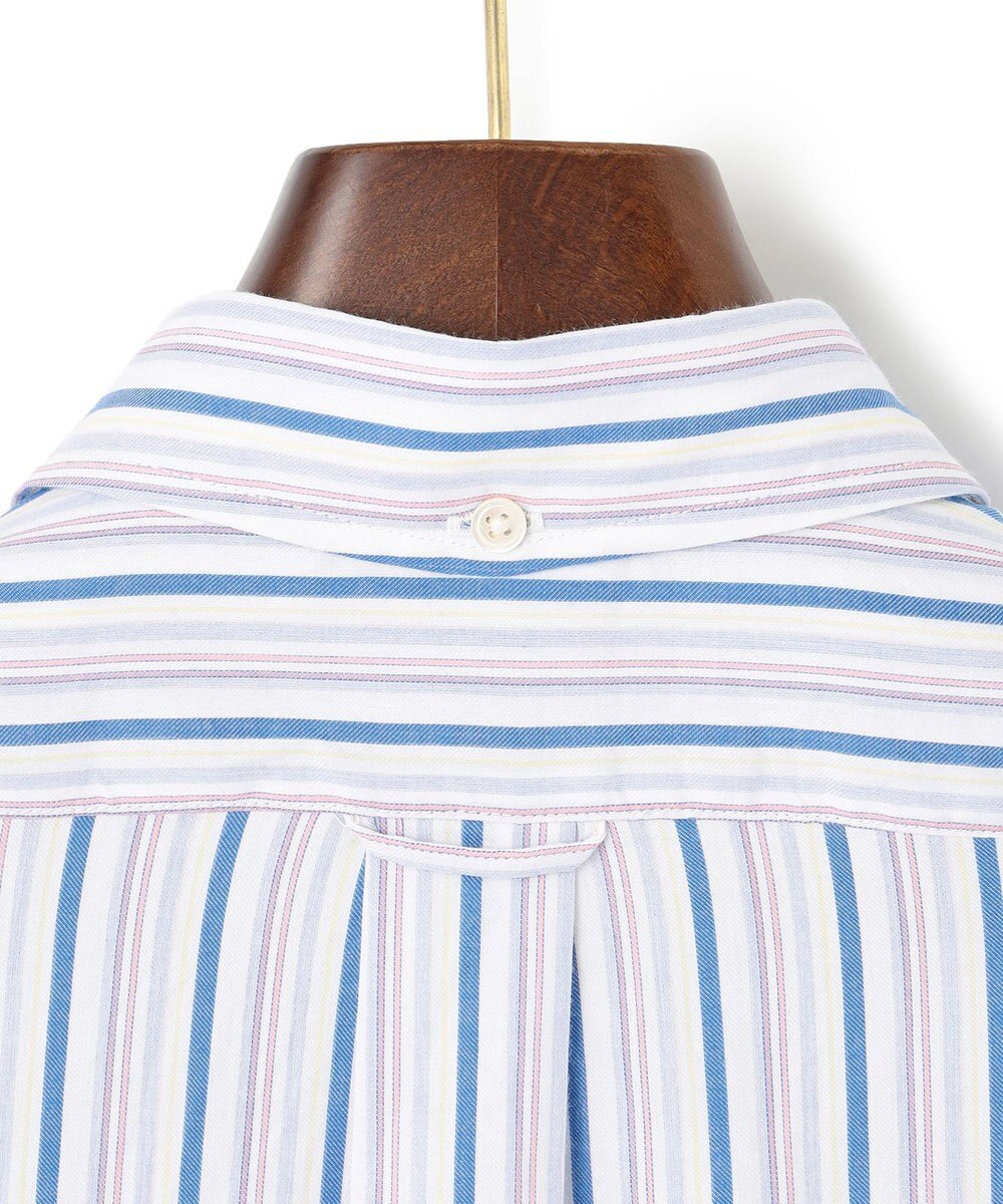 J.PRESS MEN オーガニックコットンダブルチューブマルチストライプシャツ 