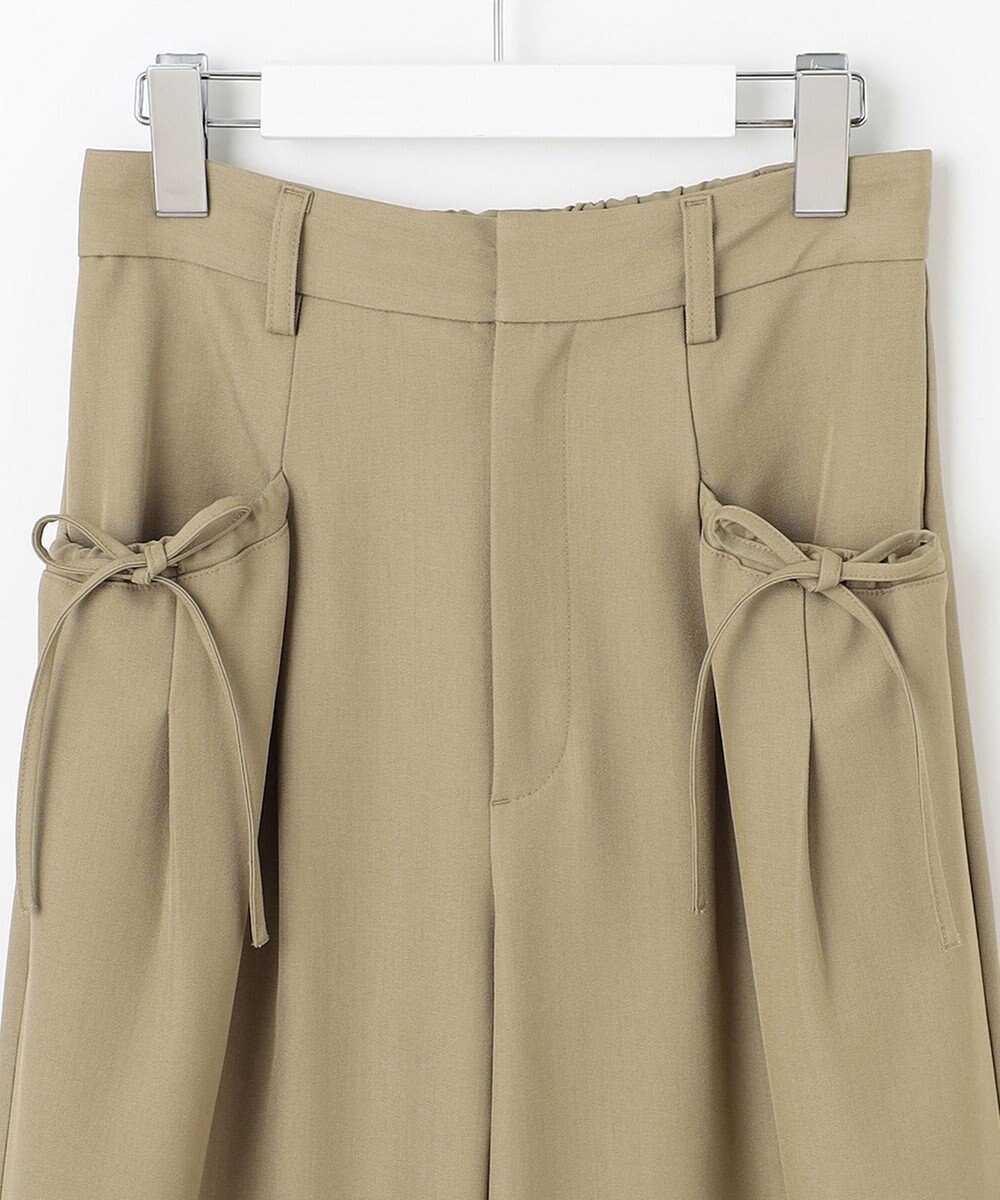 Feroux リボンディテール セミワイドパンツ 