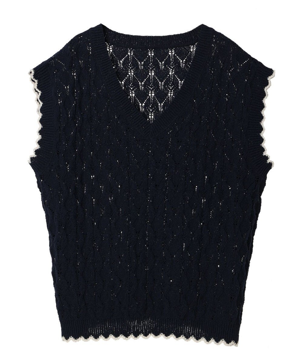 earth music&ecology クロッシェラインニットベスト 