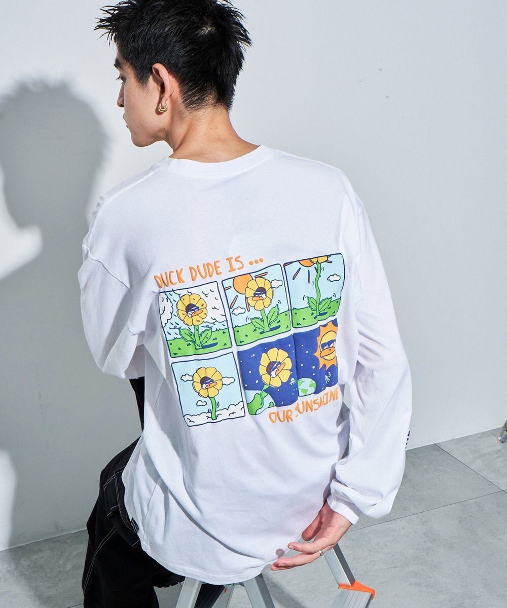 WEGO DUCKDUDE　SUNFLOWER　L／S　TEE ホワイト