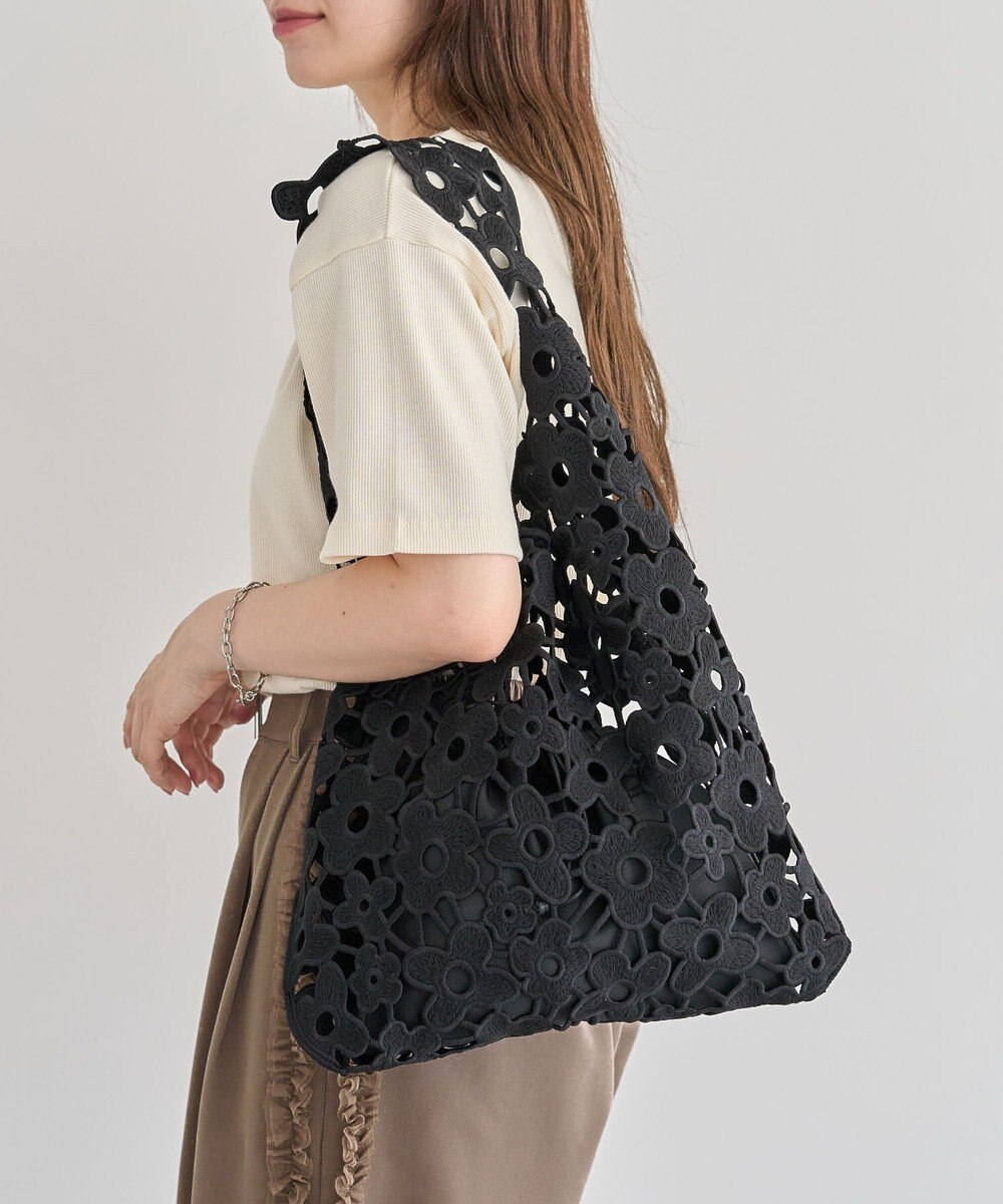 Green Parks ・ｃａｃｈｅ　ｃａｃｈｅ　フラワーレーストートバッグ 