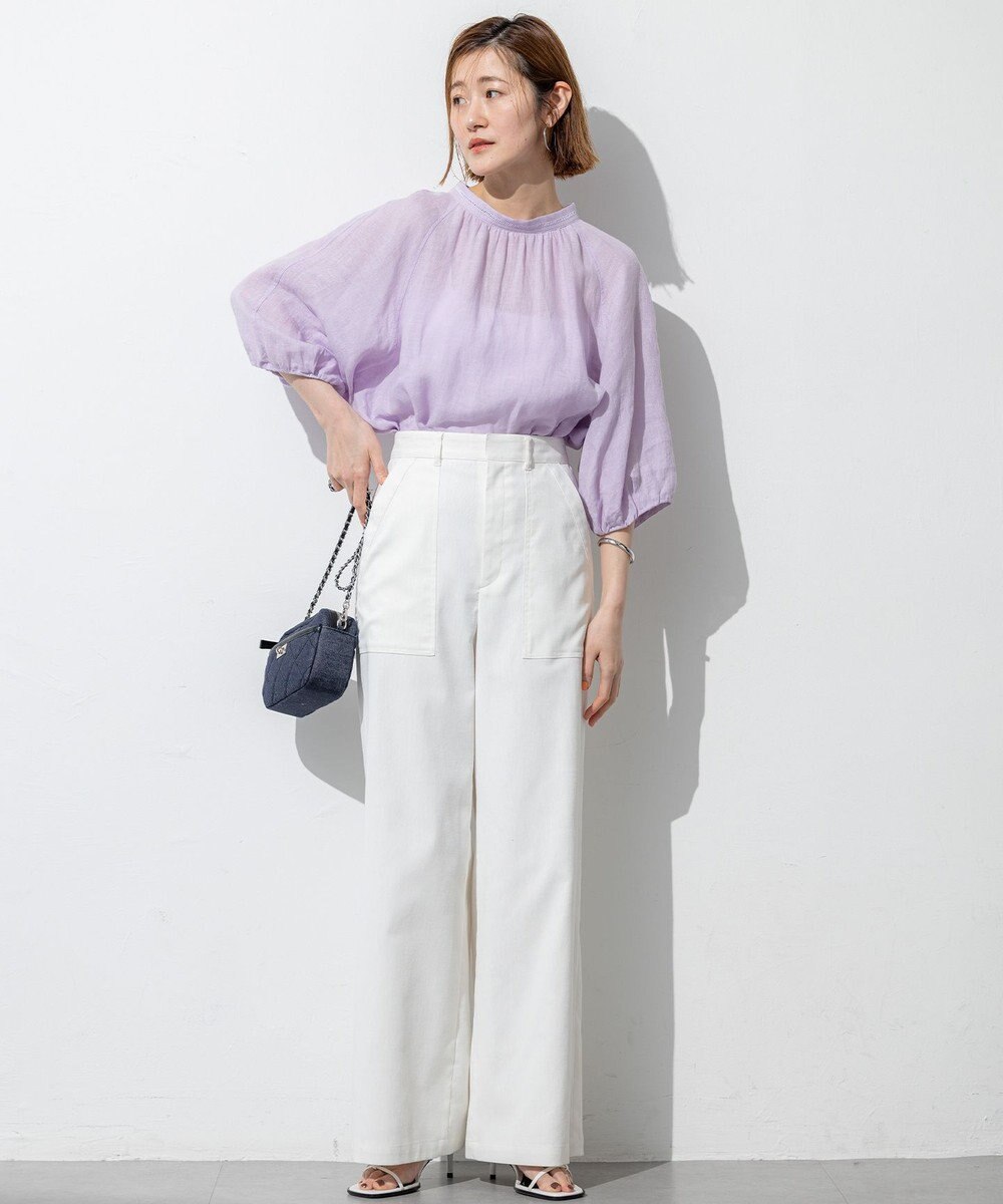 23区 S 【洗える】LIBECOリネン ボリュームスリーブ ブラウス 